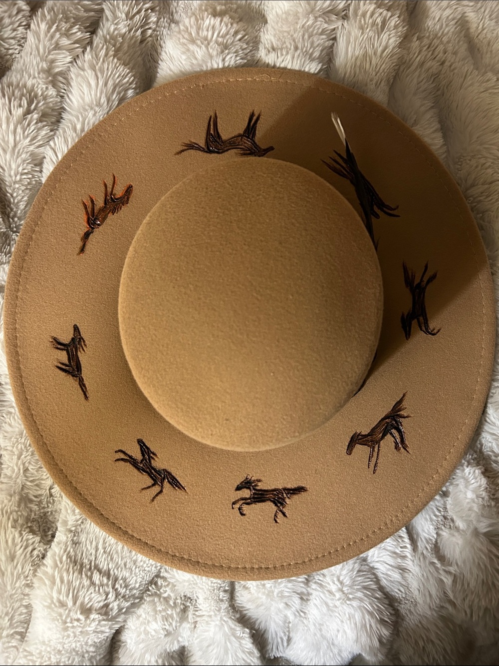 One of one running horses wide brim hat